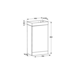 Homestylestore 400mm Dark Oak Floorstanding Bathroom Vanity Unit And Aged Gold Finger Pull Handle - thumbnail 3