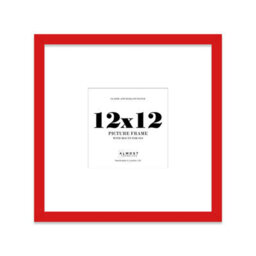 "12X12"" Red Picture Frame - 12X12"" Square Frame With 9X9"" Mount For 12X12""/9X9"" Pictures Moderrn Style Thin Edge, 1 Pack" - thumbnail 1