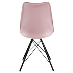 Fusion Living Soho Blush Pink Plastic Dining Chair With Black Metal Legs - thumbnail 4
