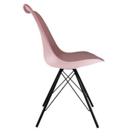 Fusion Living Soho Blush Pink Plastic Dining Chair With Black Metal Legs - thumbnail 6