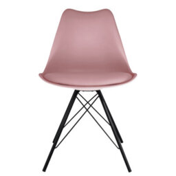 Fusion Living Soho Blush Pink Plastic Dining Chair With Black Metal Legs - thumbnail 7