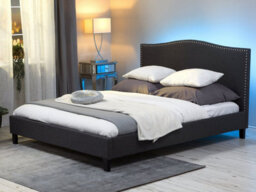Beliani Bed Fabric Montpellier 180 X 200 Cm (Eu Super King) Led Multicolour - thumbnail 2