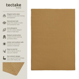 Tectake Rug Raya In Boho Style For Indoor And Outdoor, Durable, Easy-Care Materials 120 X 170 Cm - Brown - thumbnail 2