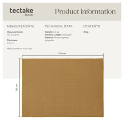 Tectake Rug Raya In Boho Style For Indoor And Outdoor, Durable, Easy-Care Materials 120 X 170 Cm - Brown - thumbnail 6