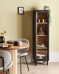 Beliani Glass Display Cabinet Tingledale 40 Cm Black - thumbnail 2