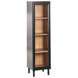 Beliani Glass Display Cabinet Tingledale 40 Cm Black