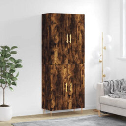 Berkfield Elegant Highboard Smoked Oak 69.5X34X180 Cm Engineered Wood - thumbnail 2