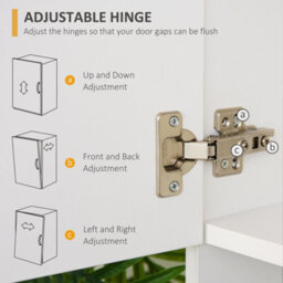 Homcom Kitchen Storage Cabinet Wooden Cupboard Organiser, White - thumbnail 7
