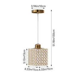 Living And Home Single Pendant Light ,metal And Glass Rectangular Pendant Light ,for Kitchen Island, E27 Base - thumbnail 9