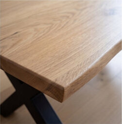 Solid French Oak Coffee Table 110X60Cm, X Base, Natural Oil Finish - thumbnail 5