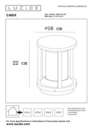 Lucide Cadix Outdoor Tall Pedestal Light 220 mm - thumbnail 7