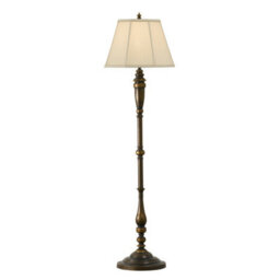 Stylish Astral Bronze Floor Lamp With Natural Linen Shade And Led E27 Bulb
