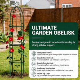 Garden Plant Obelisk Climbing Support Steel Frame Easy Assembly - thumbnail 2