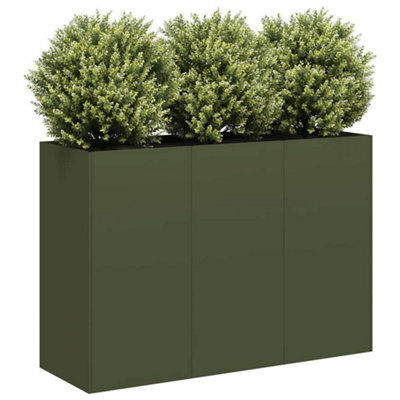 Berkfield Planter Olive Green 120X40X80 Cm Cold-Rolled Steel - image 1