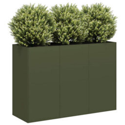 Berkfield Planter Olive Green 120X40X80 Cm Cold-Rolled Steel