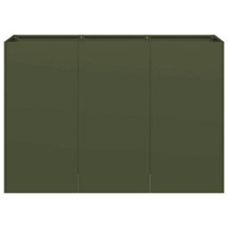 Berkfield Planter Olive Green 120X40X80 Cm Cold-Rolled Steel - thumbnail 4