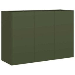 Berkfield Planter Olive Green 120X40X80 Cm Cold-Rolled Steel - thumbnail 2