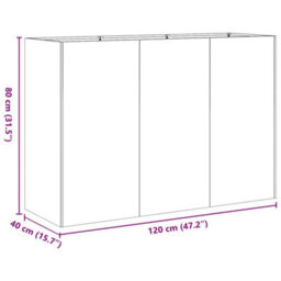 Berkfield Planter Olive Green 120X40X80 Cm Cold-Rolled Steel - thumbnail 9