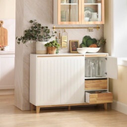 Sobuy Fsb75-Nw, Sideboard Storage Cabinet Cupboard,wood Effect,w120Xd40Xh90 - thumbnail 5