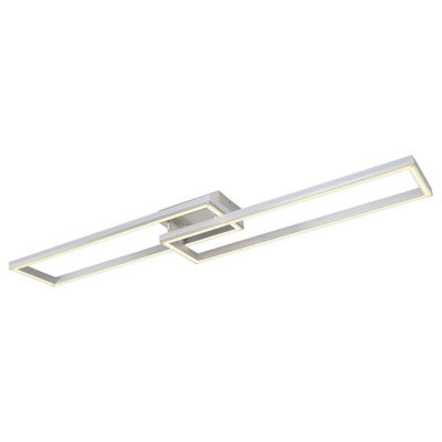 Luminosa Lighting Luminosa Salmos Integrated Led Semi Flush Ceiling Light Silver Grey 2X Led Dimmable 2700-6500K Remote Control Timer - image 1