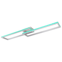 Luminosa Lighting Luminosa Salmos Integrated Led Semi Flush Ceiling Light Silver Grey 2X Led Dimmable 2700-6500K Remote Control Timer - thumbnail 6