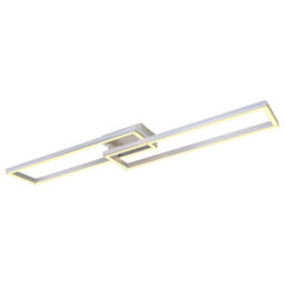 Luminosa Lighting Luminosa Salmos Integrated Led Semi Flush Ceiling Light Silver Grey 2X Led Dimmable 2700-6500K Remote Control Timer - thumbnail 5