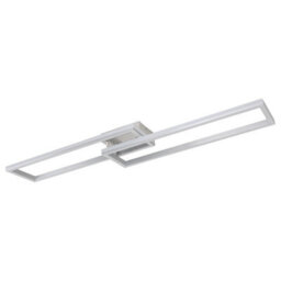 Luminosa Lighting Luminosa Salmos Integrated Led Semi Flush Ceiling Light Silver Grey 2X Led Dimmable 2700-6500K Remote Control Timer - thumbnail 2