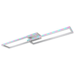 Luminosa Lighting Luminosa Salmos Integrated Led Semi Flush Ceiling Light Silver Grey 2X Led Dimmable 2700-6500K Remote Control Timer - thumbnail 8