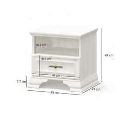 Heze Furniture Irys Bedside Cabinet With Storage - Anderson Pine - thumbnail 3