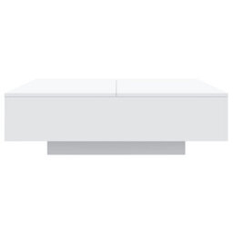 Berkfield Coffee Table With Led Lights White 100X100X31 Cm - thumbnail 7