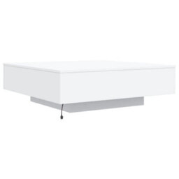 Berkfield Coffee Table With Led Lights White 100X100X31 Cm - thumbnail 8