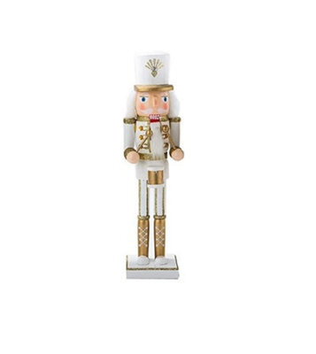 Nutcracker Christmas Decoration Wood Soldier 30Cm/11.8In Ornament Glitter Traditional Table Top Party Xmas Gift Gold Drum - image 1