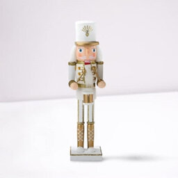Nutcracker Christmas Decoration Wood Soldier 30Cm/11.8In Ornament Glitter Traditional Table Top Party Xmas Gift Gold Drum - thumbnail 2