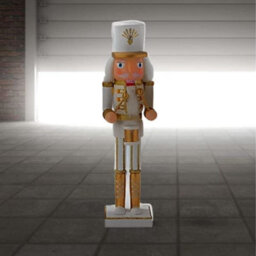 Nutcracker Christmas Decoration Wood Soldier 30Cm/11.8In Ornament Glitter Traditional Table Top Party Xmas Gift Gold Drum - thumbnail 3