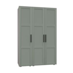 Atomia Modern Matt Reed Green 2 Drawer Tall Triple Wardrobe (H)2247mm (W)1000mm (D)580mm - thumbnail 3