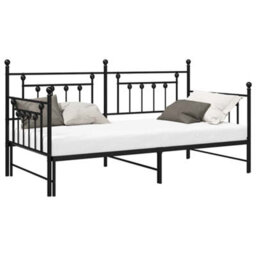 Walplus Daybed Frame With Headboard Black 90 X 200 Cm Steel - thumbnail 3