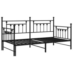 Walplus Daybed Frame With Headboard Black 90 X 200 Cm Steel - thumbnail 2
