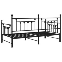 Walplus Daybed Frame With Headboard Black 90 X 200 Cm Steel - thumbnail 7