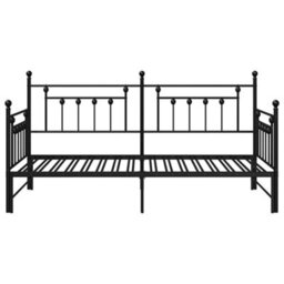 Walplus Daybed Frame With Headboard Black 90 X 200 Cm Steel - thumbnail 5