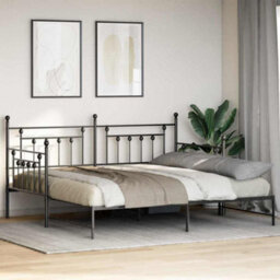 Walplus Daybed Frame With Headboard Black 90 X 200 Cm Steel - thumbnail 4