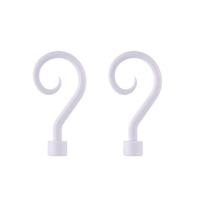 Lister Cartwright 19mm Curtain Pole Ends Finials Pack Of 2 Adjustable Screws Available In Colours White (Plastic Crook Finials)
