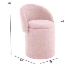 Aspect Furniture Beth Boucle Dressing Table Storage Stool, Pink - thumbnail 6