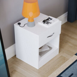 Lassic Vida Designs Riano White 1 Drawer Bedside Chest (H)470mm (W)400mm (D)360mm - thumbnail 5