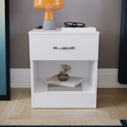 Lassic Vida Designs Riano White 1 Drawer Bedside Chest (H)470mm (W)400mm (D)360mm - thumbnail 3