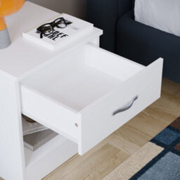 Lassic Vida Designs Riano White 1 Drawer Bedside Chest (H)470mm (W)400mm (D)360mm - thumbnail 6