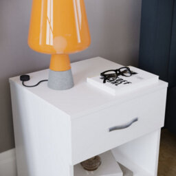 Lassic Vida Designs Riano White 1 Drawer Bedside Chest (H)470mm (W)400mm (D)360mm - thumbnail 4