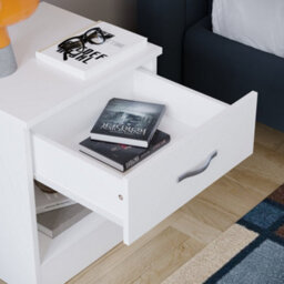 Lassic Vida Designs Riano White 1 Drawer Bedside Chest (H)470mm (W)400mm (D)360mm - thumbnail 7