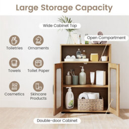 Bathroom Cabinet Freestanding Cabinet With 2 Doors - thumbnail 6