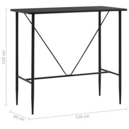 Berkfield Bar Table Black 120X60X110 Cm Mdf - thumbnail 6