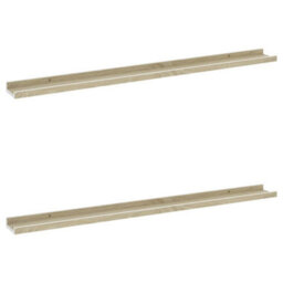 Berkfield Wall Shelves 2 Pcs White And Sonoma Oak 100X9X3 Cm - thumbnail 2